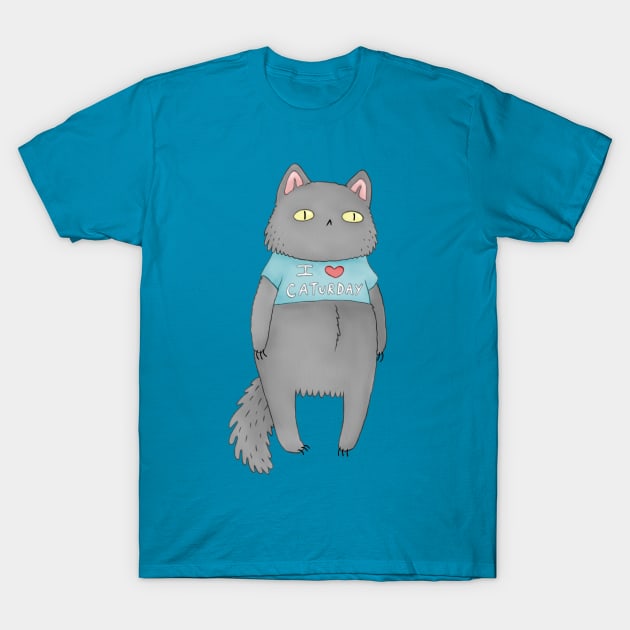 I Love Caturday T-Shirt by Sophie Corrigan